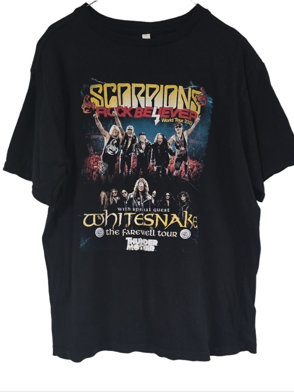 Scorpions Rock Believer World Tour 2022 Concert T-Shirt Whitesnake - Size XL